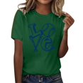 thumbnail image 2 of Green Womens Blouses 2025 Summer Women's Baseball Print T Shirt Ladies Tops and Blouses, 2 of 4