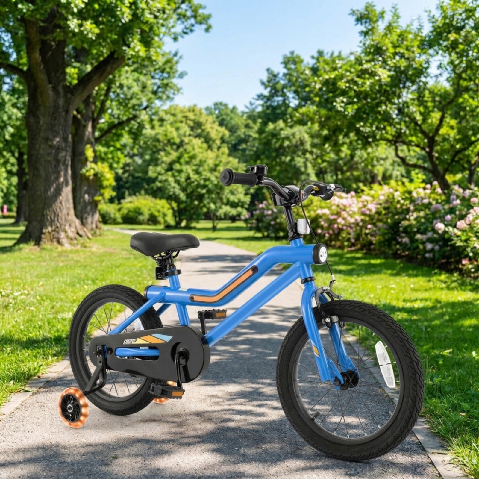 Redsmile 16 Inch Kids Bike for Boys Girls Ages 4-7, LED Lighted Kids Bicycle with Removable Training Wheels and Adjustable Seat, Carbon Steel Frame Beginner Bike, 145 lbs Capacity, Multicolor