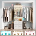 thumbnail image 2 of 8FT Closet System with 4 Fabric Drawers, iSunirm 96 Inch Walk in Closet Organizer with 3 Hanging Rods, Heavy Duty Mounted Closet System, Built-In Clothes Garment Rack, White, 2 of 7