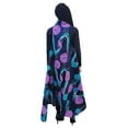 thumbnail image 3 of Navy Blue African Print Fashion Shawl wrap with Armholes Light-weight with Belt, 3 of 4