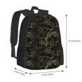 thumbnail image 2 of Balery Gold Gloss Outline Floral Backpack for Men and Women - Durable 600D Oxford Cloth -Large Capacity, Water-Resistant School, Travel, and Hiking Bag, 2 of 7