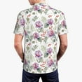 thumbnail image 3 of Balery Orchids Flowers Printed Men’s Short Sleeve Polo Shirt, Midweight Men's Shirt,Golf Polo shirts -Medium, 3 of 8