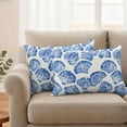 thumbnail image 2 of Summer Blue Conch Outdoor Waterproof Pillow Covers, Shell Ocean Retro Coastal Beach Decorative Rectangle Throw Pillowcase Sofa Cushion Sham for Patio/Couch/Chair, 20"x12" 2 Pack, 2 of 8