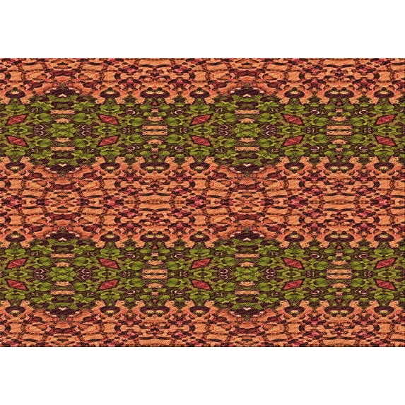 Ahgly Company Indoor Rectangle Patterned Saffron Red Area Rugs, 3' x 5'