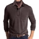thumbnail image 2 of Men's Spring And Autumn Solid Color T-shirt Lapel 3 Button Open Placket Button Long Sleeved Top M, 2 of 5