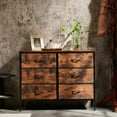 thumbnail image 2 of GVN Dresser, Chest of Drawers,Tall 6 Drawers Dresser Fabric Storage Tower, Wooden Top for Kid Room, Closet, Entryway, Nursery, Brown, 2 of 8