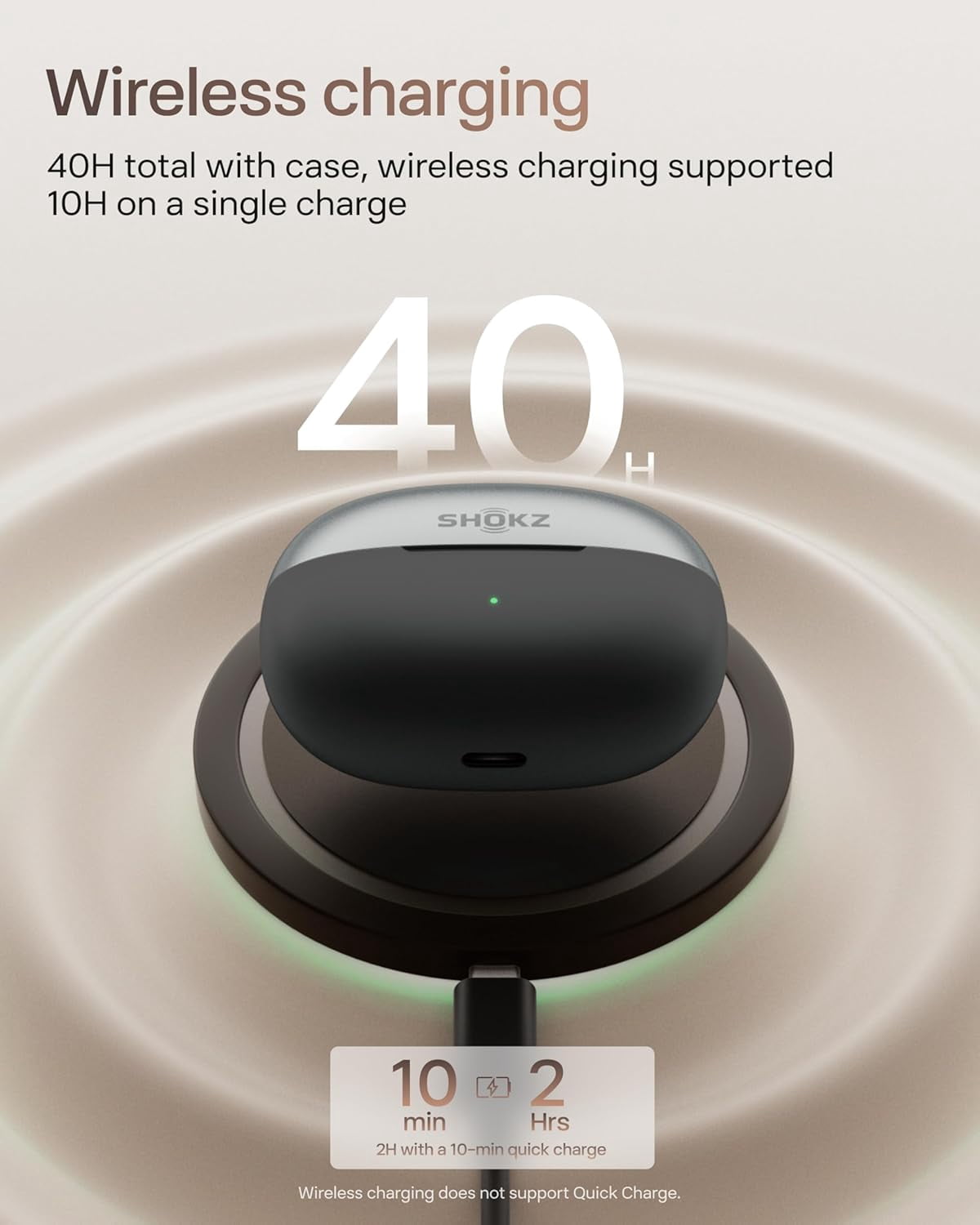 SHOKZ OpenDots ONE - Open-Ear Headphones - Wireless Bluetooth Earbuds with Microphone - Secure, Lightweight, Clip-On Fit - Premium Dolby Audio - Water Resistant - Fast Charging