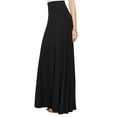 thumbnail image 5 of Made by Johnny Women's Solid Maxi Skirt with Elastic Waist Band S BLACK, 5 of 6