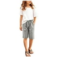 thumbnail image 6 of 2Pcs Boys Shorts 10-12 Girls Soccer Shorts Toddler Boys Girls Shorts Pants Casual Solid Color Waist Bottom Pants, 6 of 7