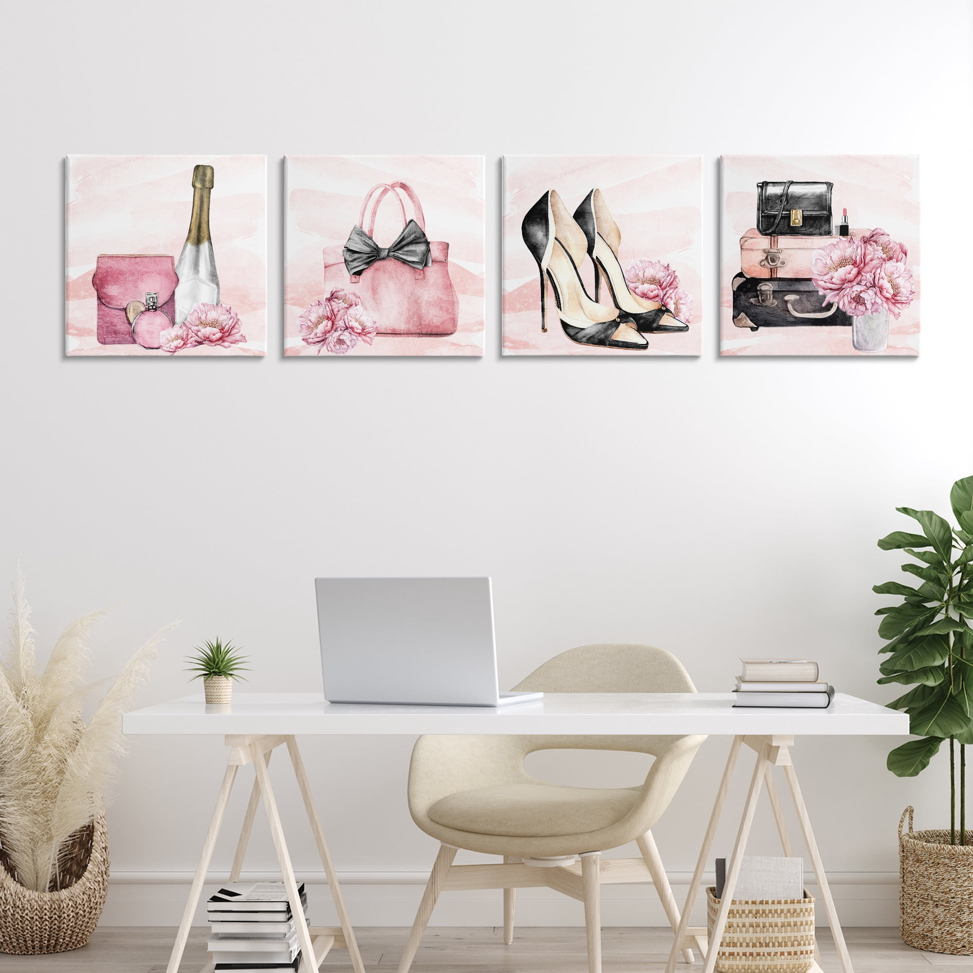 Stupell Industries Glam Time Accessories 4 Piece Canvas Wall Art Set, design by Kim Allen