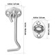 thumbnail image 3 of Gate Latch Hook and Eye Latches for Window Door and Garage Stainless Steel Silver for Security 4Pcs, 3 of 4