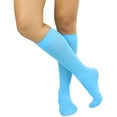 thumbnail image 5 of ToBeInStyle Women's Fashion Opaque Nylon Knee High Socks - Turquoise, 5 of 6