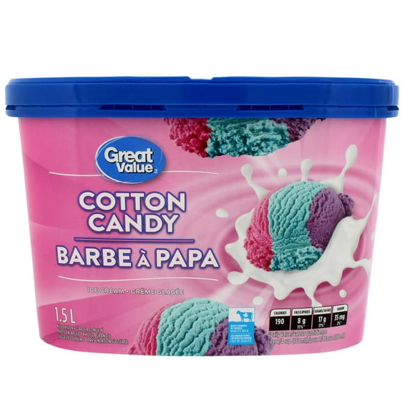Great Value Cotton Candy Ice Cream, 1.5L