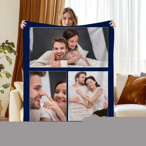 3 Photos, variant on JML Custom Soft Flannel Blanket - Personalized Photo & Text Throw, Multiple Sizes for Kids, Pets, & Adults