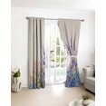 thumbnail image 3 of Spring Lavender Blackout Curtains for Bedroom/Living Room, Thermal Insulated Kitchen Curtains, Botanical Blossom Motif Garden Floral Grommet Darkening Window Treatment Drapes 52"x84"x2, 3 of 8