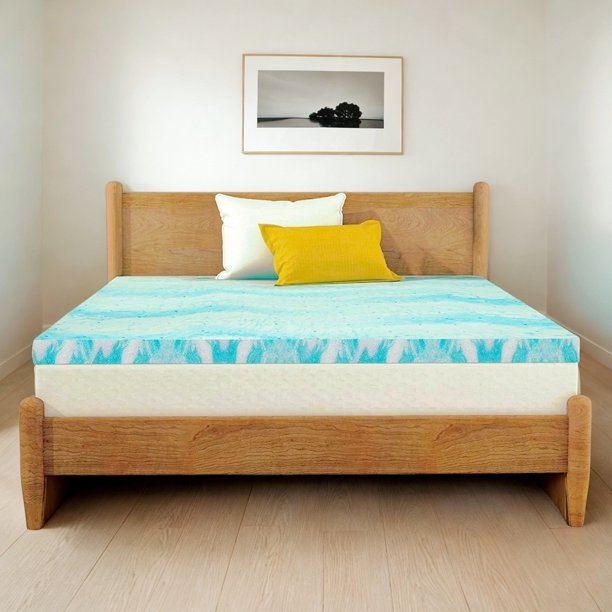 Full Memory Foam Mattress Topper, 2'' Cooling Gel Mattress Topper