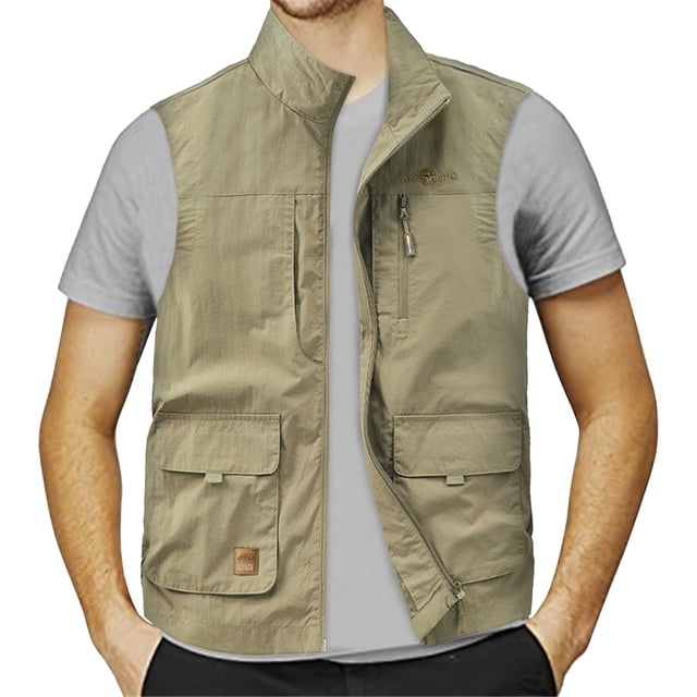Mens Field Vest for Outdoor - Durable Emergency Fishing Vest with Multiple Pockets Vest for Men Utility Vest for Fieldwork