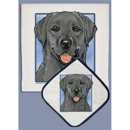 

Labrador Black Dish Towel And Pot Holder Set