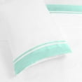 thumbnail image 4 of DNG Creations 4 Piece Two Tone Sheet Set 100% Egyptian Cotton, 800 Threads Count - 6 Inch Deep Pocket ( Solid White/Aqua Blue - Twin ), 4 of 4