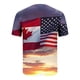 thumbnail image 5 of Mens Casual Pantalones Cortos Raya Impresión Suéter Fitness Deportes Camiseta, Poliéster Cuello Redondo Blusa para Al Aire Libre, Diario Y Primavera Verano Desgaste, 5 of 5