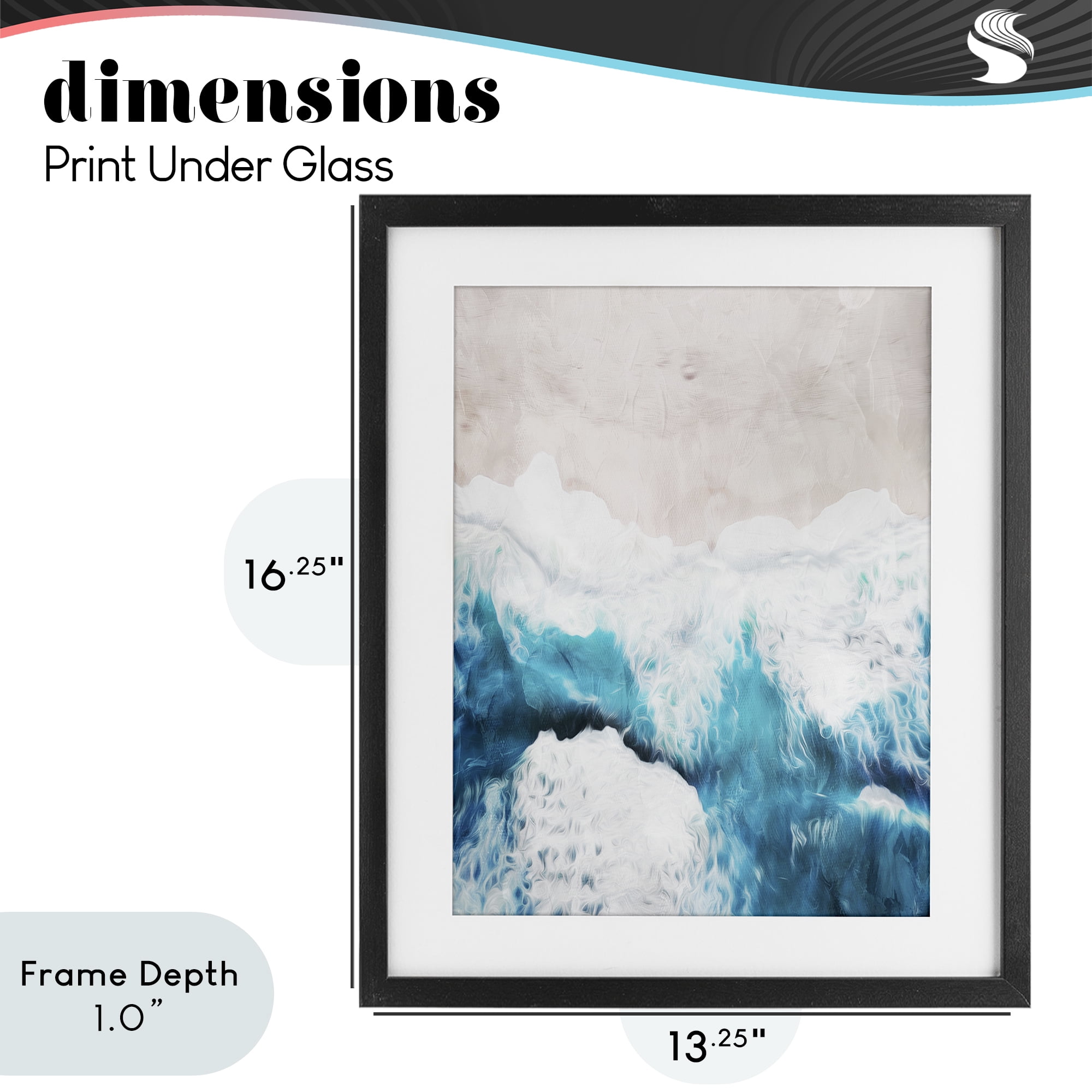 Stupell Industries On The Beach Aerial Black Framed Print Under Glass, design by Milli Villa