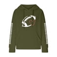 thumbnail image 4 of Green Sweatshirt for Women's Rugby Print Fashionable Hooded Sweatshirt Women Fall Clothes, 4 of 4