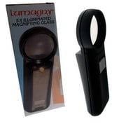 LUMAGNY 5X Magnification Lighted Magnifier | 124mm x 45mm x 24mm | 1.25 (3.2 cm) Lens | Ultra-Bright LED Light | Compact & Versatile Reading Aid