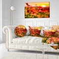 thumbnail image 3 of Designart Summer Sunset with Red Poppies - Landscape Printed Throw Pillow - 12x20, 3 of 5