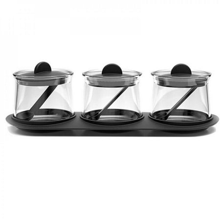 

Velocity Glass Condiment Bottle With Pallet Measuring Spoon Condiment Pot Storage Tank Food Container Seasoning Bottle Glass Kitchen Tool