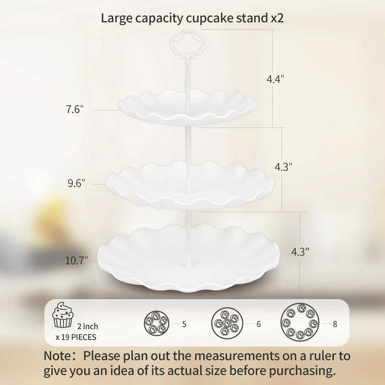 3-piece cardboard cupcake rack, large graduation plate cake rack