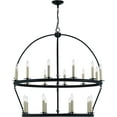 thumbnail image 2 of Vanity Art 20 Lights Wagon Wheel Chandelier Lighting in Classic Black | Modern 2 Tiered Hanging Light Farmhouse Candle Style Ceiling Light Fixtures for Living Room Dining Room MLT1220BK-BD, 2 of 8