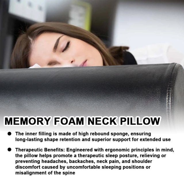 Cervical Neck Roll Pillow, Memory Foam Cylinder Pillow for Neck & Lumbar Pain Relief, Washable Cover