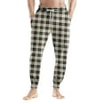 thumbnail image 2 of Pajama Pants Men Plaid Pajama Pants Drawstring Elastic Waist Cotton Plaid Sleep Soft Lounge Pants PJ Bottoms Joggers with Pockets, 2 of 5