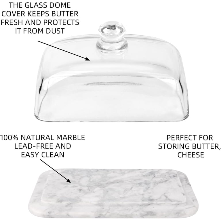 Marble Butter Dish with Glass Lid, 2-Piece, Classic Covered - Walmart.com