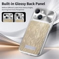 thumbnail image 4 of Case For Apple iPhone 15 6.1-inch, Compatible with MagSafe Water Ripple Electroplated Frame ShockProof Protective Car Mounted Magnetic Case,Gold,For iPhone 15, 4 of 6