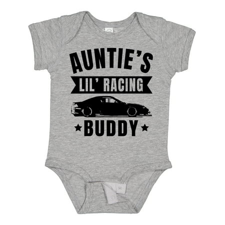 

Inktastic Aunties Lil Racing Buddy Gift Baby Boy or Baby Girl Bodysuit