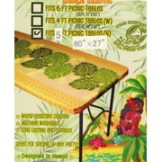 Hawaiian Tropical Leaf Fitted Tablecloth (Fits 5 feet picnic tables 60x27", spicing up any party Luau)