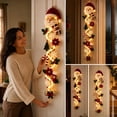thumbnail image 6 of Ywbawe Lighted Christmas Door Hanger 47in Santa Claus with Warm LED Lights Holiday Wall Decor for Front Door Side Entryway Porch, 1 Pack, 6 of 7