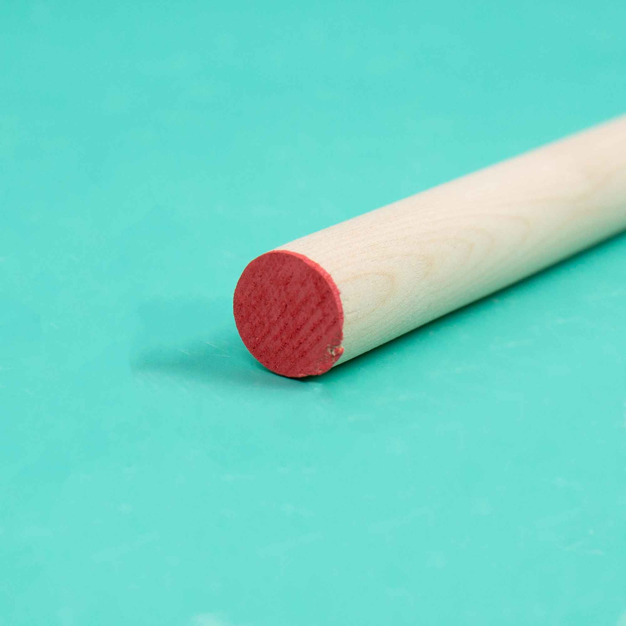 Hello Hobby Wood Dowel, 36 Long, 5/8-inch Diameter, Red Ends