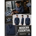 thumbnail image 5 of Mens Dress Shirt Long Sleeve Turndown Collar Tops Formal Business Shirt Dress Top Button Down Shirts Navy L, 5 of 7