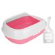 thumbnail image 3 of Caja de arena para gatos semicerrada Inodoro portátil con pala para gatos y perros pequeños Tallas S Rosa, 3 of 8