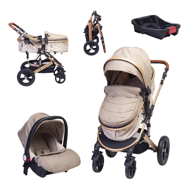 Carriola Para Bebé Baby Lux Travel Systen Con Portabebé Beige.