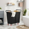 thumbnail image 3 of Large Laundry Hamper with Wheels, 360L Rolling Big Laundry Basket for Clothes Storage,   Rolling Laundry Cart with Handle,  Frame,  Liner,95.1 Gallons., 3 of 9