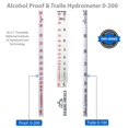 thumbnail image 2 of Testeur d'Hydromètre Fafa-Alcool 0-200 Pro Series & Tralle Traçable - Alcooliseur Distillé - Fabriqué en Amérique, 2 of 4