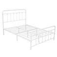 thumbnail image 5 of Full Size Metal Bed Frame with Headboard and Feetboard, No Spring Box Needed, White, 5 of 7