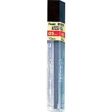 - Pentel Super Hi-Polymer Leads, .5mm, HB, 12/Pkg.