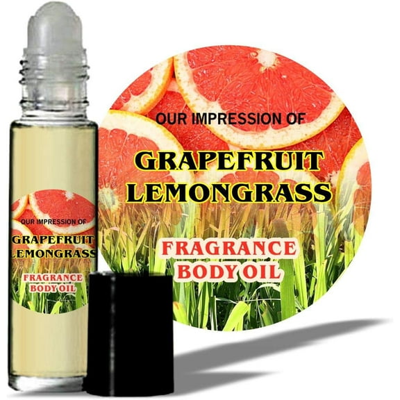 MoBetter Fragrance Oils' Impression of Grapefruit Lemongrass Perfume Cologne Fragrance Body Oil 1/3 oz roll on Glass Bottle