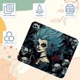 thumbnail image 3 of Alfombrilla de ratón con diseño de chica punk de pelo azul y base de goma antideslizante, cuadrada, protector para portátil, almohadillas de escritura, alfombrilla de ratón para juegos de, 3 of 7
