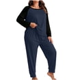thumbnail image 2 of POROPL Womens Plus Size Pajama Sets,Long Sleeve Sleepwear Top with Jogger Pants,Lounge Set Sizes XL-5X, 2 of 5