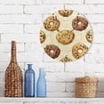 thumbnail image 3 of Hand Painted Biscuits Cute Round Wall Clock Silent Analog Battery Operated Gold Pointer Home Decor 9.84" Diameter, 3 of 11